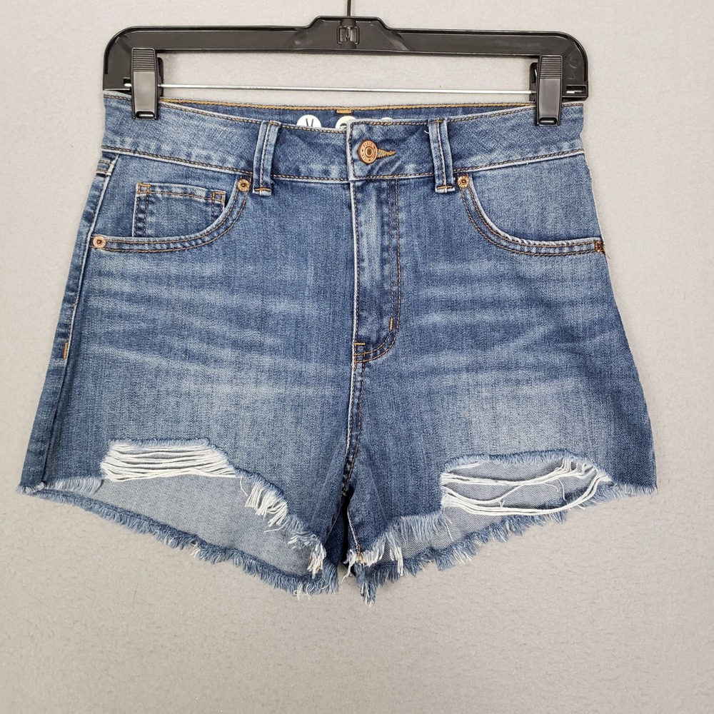 Rewash Denim Jean Shorts‎ Super High Rise Wedge Vintage Reunion Distressed Sz 26